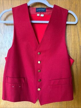 Lord & Taylor Vintage Red Vest with Buttons